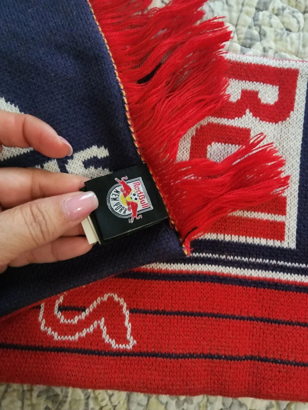 SOCCER FAN Adidas New York USA Red Bulls Red & Navy Scarf